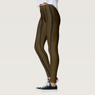 Legging Chamas de Fluido Preto e Capaz Castanho