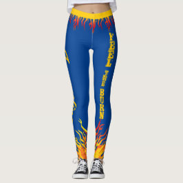 Legging Chamas Motivativas Ouro Script Amarelo DEEP BLUE
