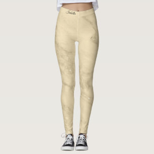 Legging Champanhe de luxo Dourado Mármaco Leve Adicionar T