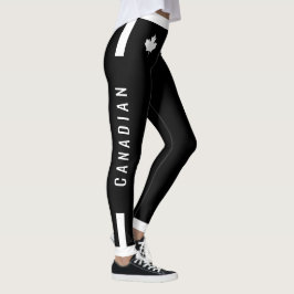 Legging Champion Canada White Maple on Black (cust)