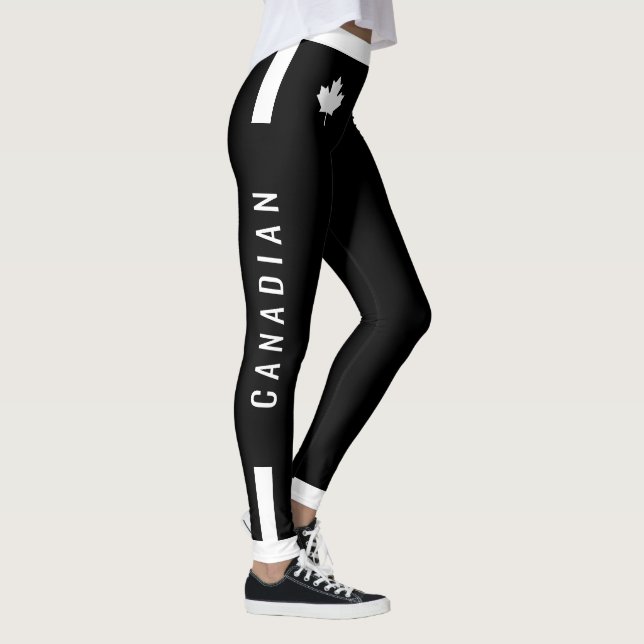 Legging Champion Canada White Maple on Black (cust) (Direita)