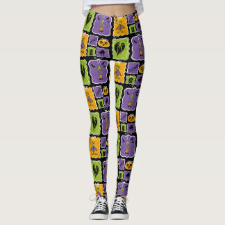 Legging Charactores de Dia das Bruxas Bonitos Frankenstein