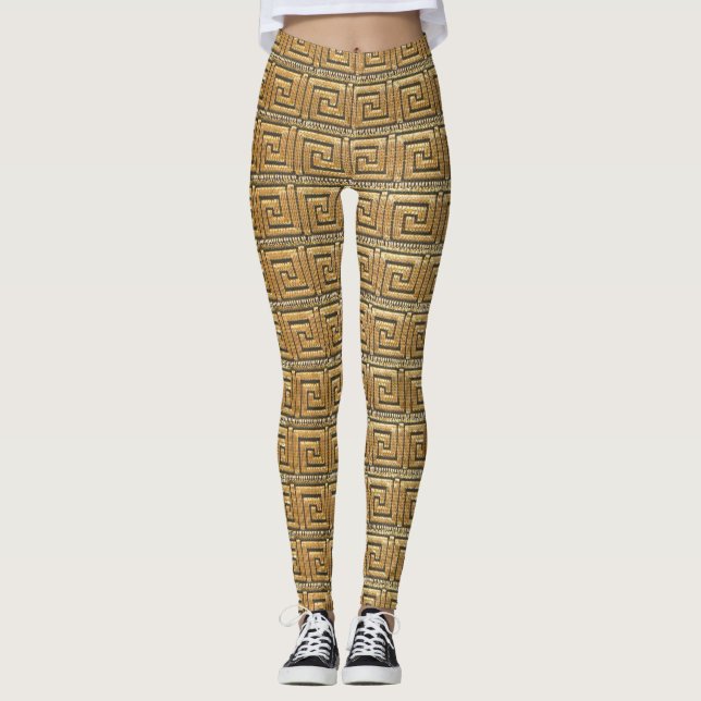 Legging Chave Grega do ouro (Frente)