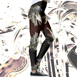 Legging Chaves Metálicas Steampunk Chic