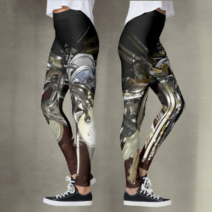 Legging Chaves Metálicas Steampunk Chic