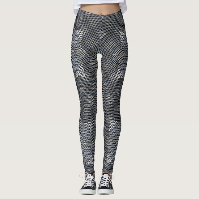 Legging Checker padrão diagonal 2tones.bx4x4 BLK BG (Frente)