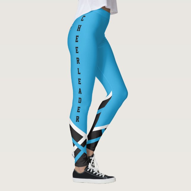 Legging Cheerleader Azul, Branco e Preto (Direita)