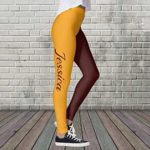 Legging Cheerleader de pintura e leggagem Dourada