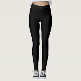 Legging Cheerleader preto branco e azul