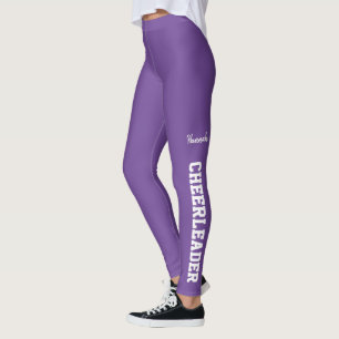 Legging Cheerleader roxo e branco