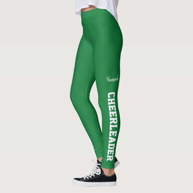 Legging Cheerleader Verde e Branco (Esquerda)