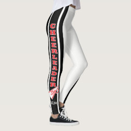 Legging Cheerleader vermelho monograma, preto branco
