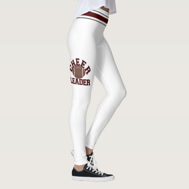 Legging Cheerleaderes Maroon e Brancos Personalizam Leggin (Direita)