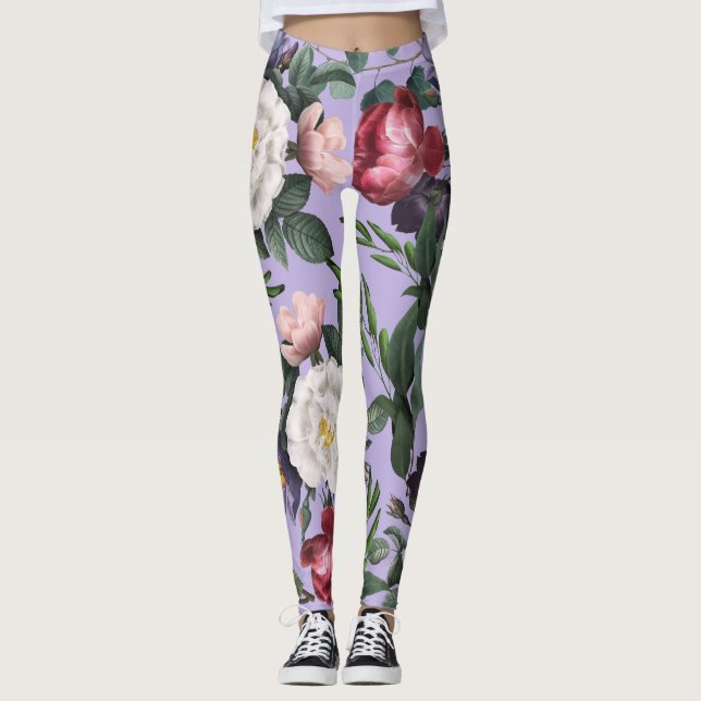 Legging Chegadas novas luxuosas flores de jardim modernas  (Frente)