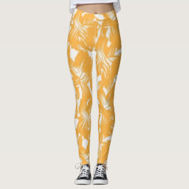 Legging Cheio de Padrão de Arte Floral