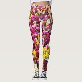 Legging cheio de tulipas