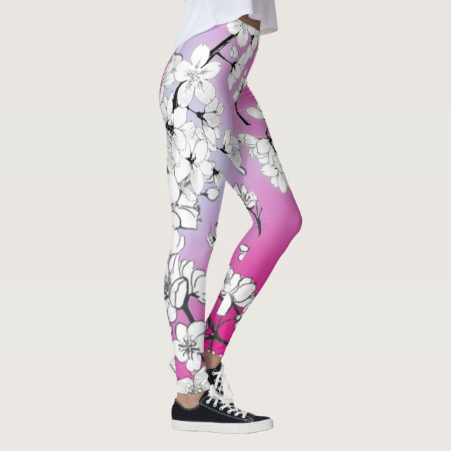Legging Cherry Blossoms Yoga | Ajustado magro | Sakura YOG (Direita)