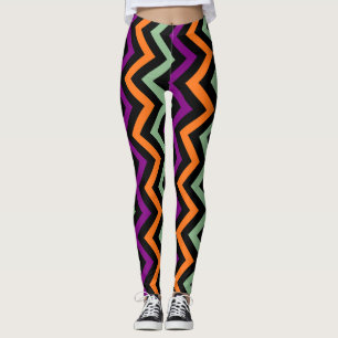 Legging Chevon Vertical Pumpkin, Roxo, Verde e Preto