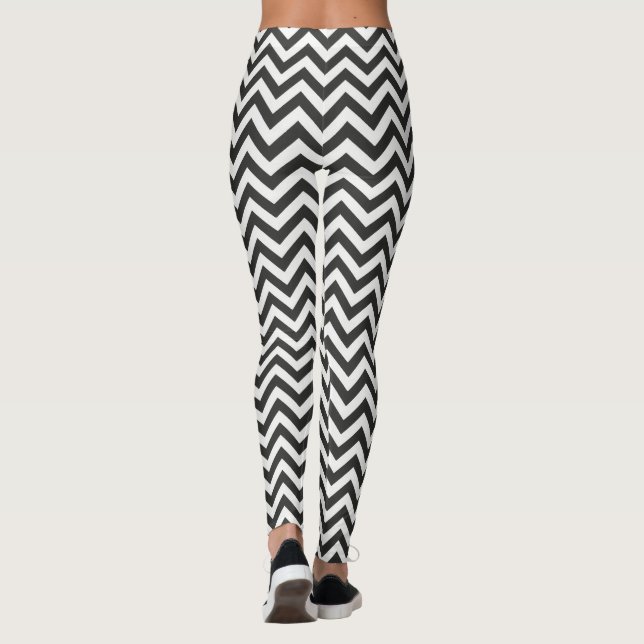 Legging Chevron Branco Preto (Verso)