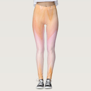Legging Chevron Cor-de-Água Rosa Cor-de-Laranja Suave