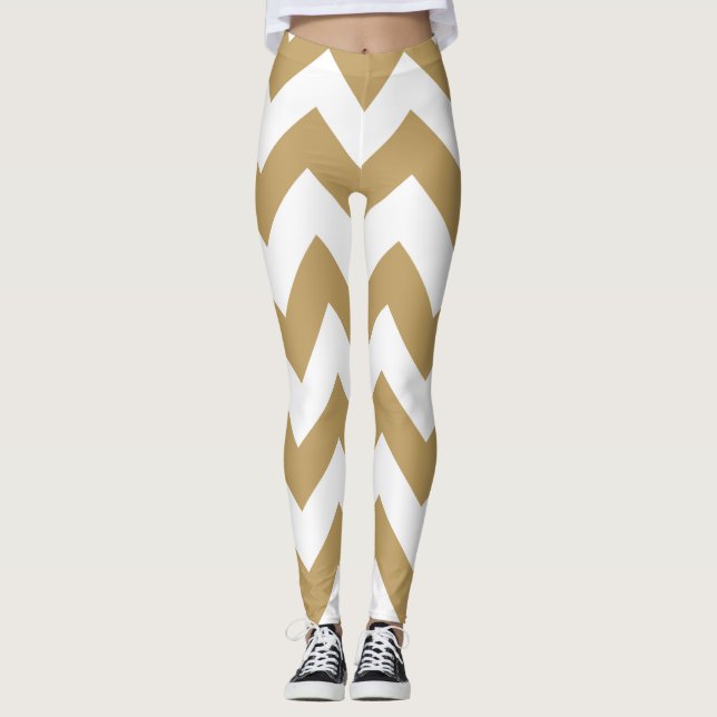 Legging Chevron neutros em desuso (Frente)