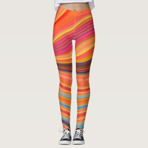 Legging Chic Colorido Abstrato rosa & Amarelo