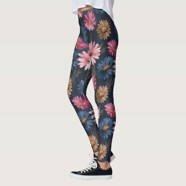 Legging Chic Daisy Brilho Ginásio Maternidade (Esquerda)