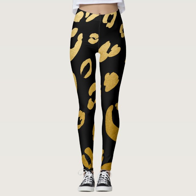 Legging Chic de Impressão Selvagem de Animais Selvagens do (Frente)