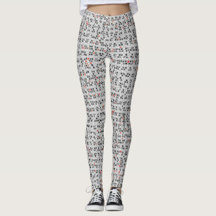 Legging Chic de padrão Abstrato vermelho preto