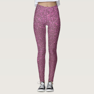 Legging Chic Elegant Plum Purple Spark Glitter