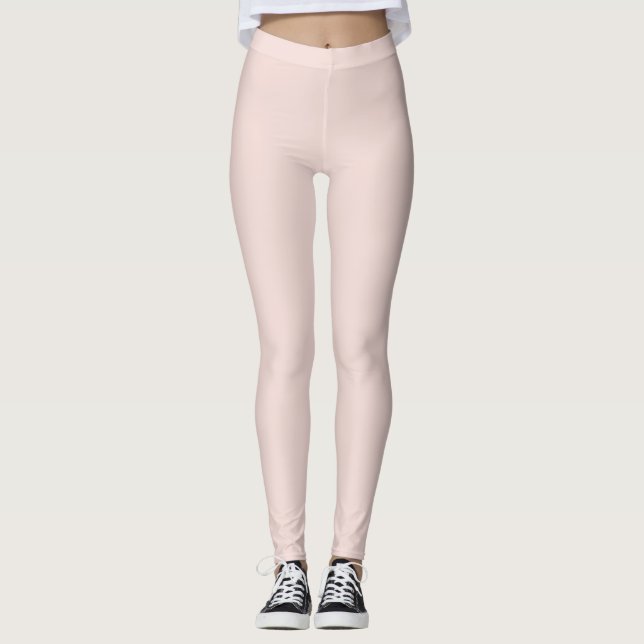 Legging Chic elegante e liso, cor-de-rosa-pincel minimalis (Frente)