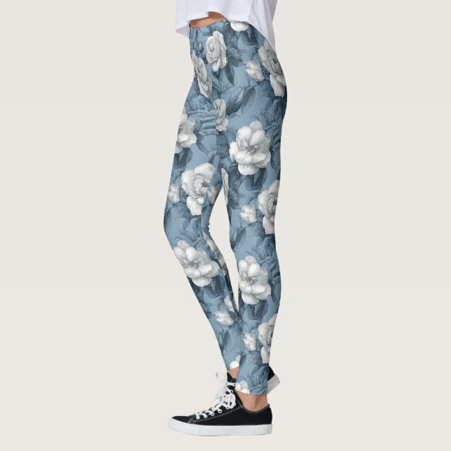 Legging Chic Gardenias Luxo Moda Crossfit (Esquerda)