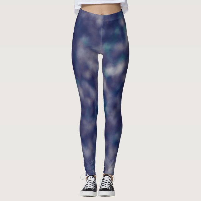 Legging Chic Legal Exclusivo de Trendência Roxa Azul (Frente)