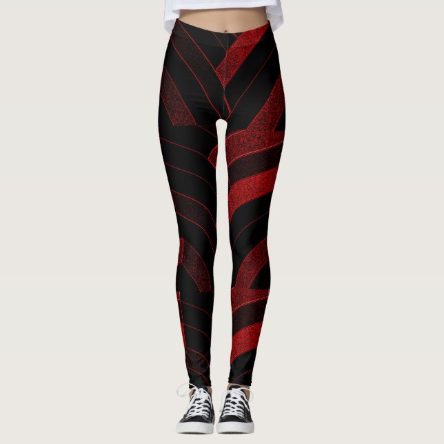 Legging chic Red/Black Chevrons (Frente)