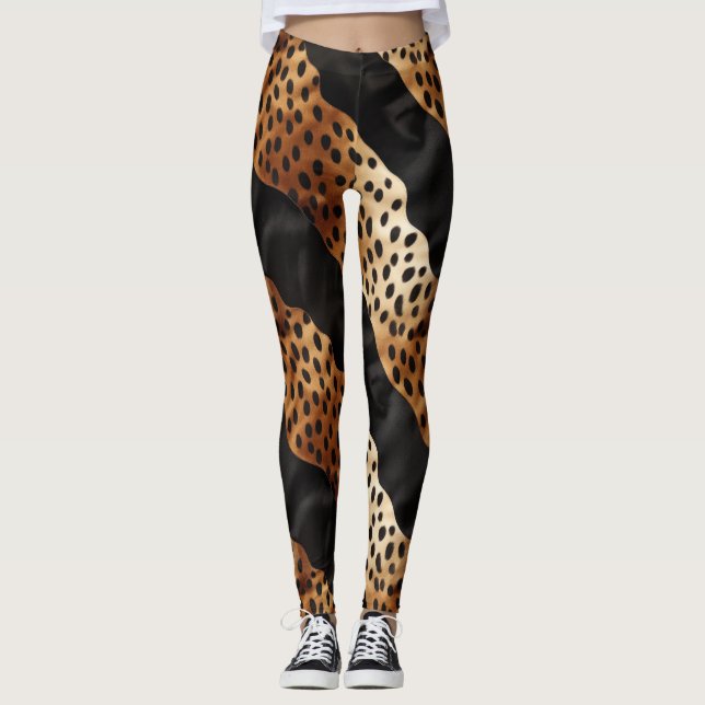 Legging Chic Western Black Cowhide (Frente)