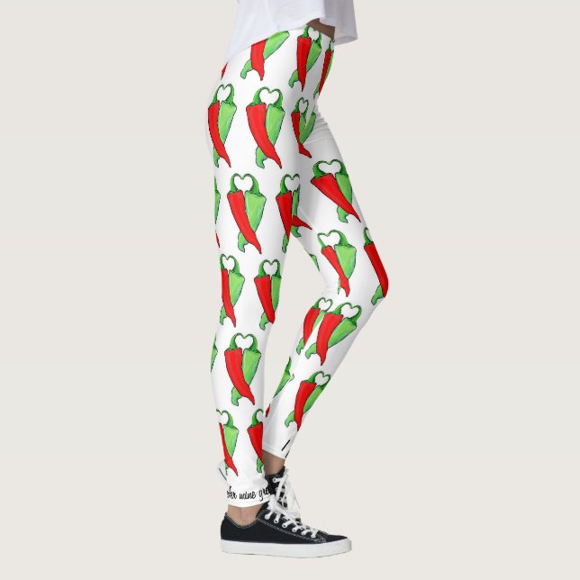 Legging Chile vermelho ou verde personaliza mulheres bonit (Direita)