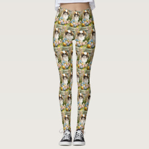 Legging Chin japonês com ovos de Páscoa