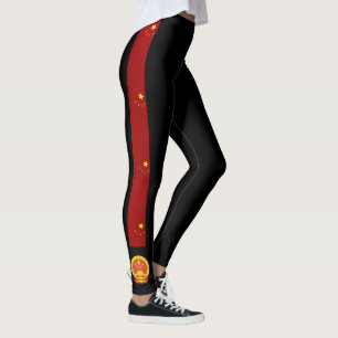 Legging China listra a bandeira