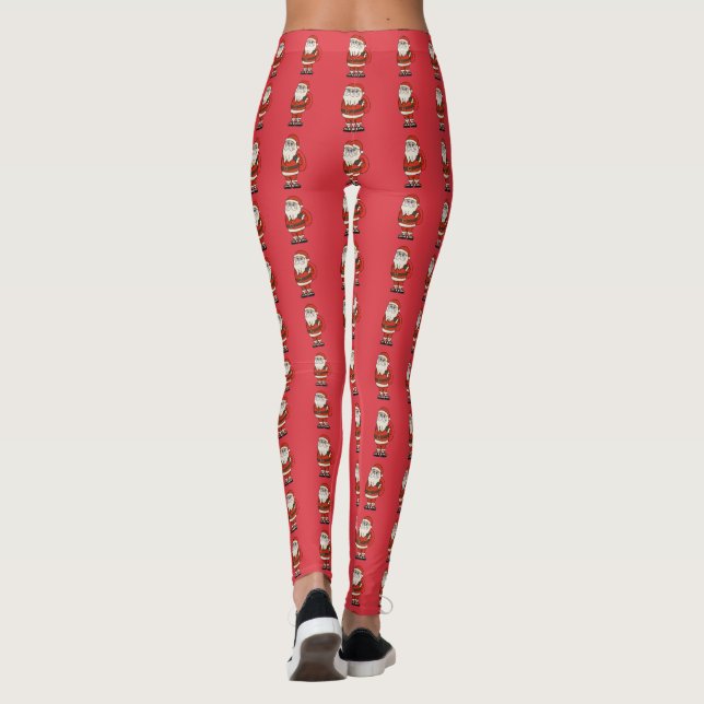 Legging Chinelos de Natal do Papai Noel (Verso)