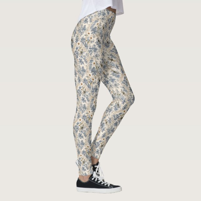Legging Chinoiserie Libélulas, Margaridas e Renda (Direita)