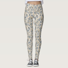 Legging Chinoiserie Libélulas, Margaridas e Renda