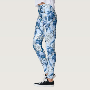 Legging Chinoserie azul e branca Design 3