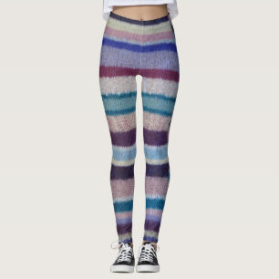 Legging chique colorido listrado corajoso feito malha