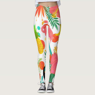 Legging Chique floral do verão das folhas das impressões