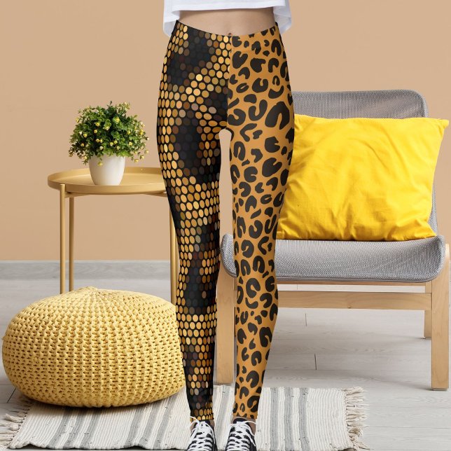 Legging Chita Leopard Wildlife Cat Patterna Animal Pele (Criador carregado)