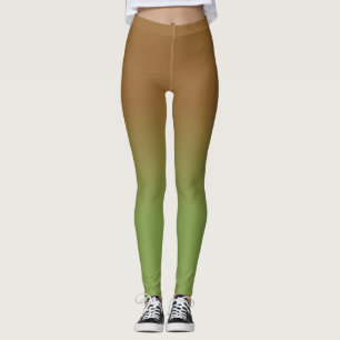 Legging Chocolate Castanho Ombro Verde Azul