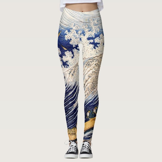 Legging Choshi na província de Simosa por Hokusai (Frente)