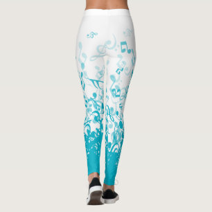 Legging Chovendo Notas de Música Aqua