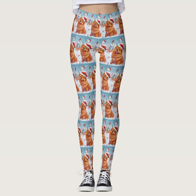 Legging Chow Chow Winter Wonderland Natal Joy (Frente)