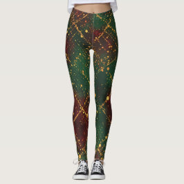 Legging Christmas, Merry Christmas,Luxury Gold Red Green 